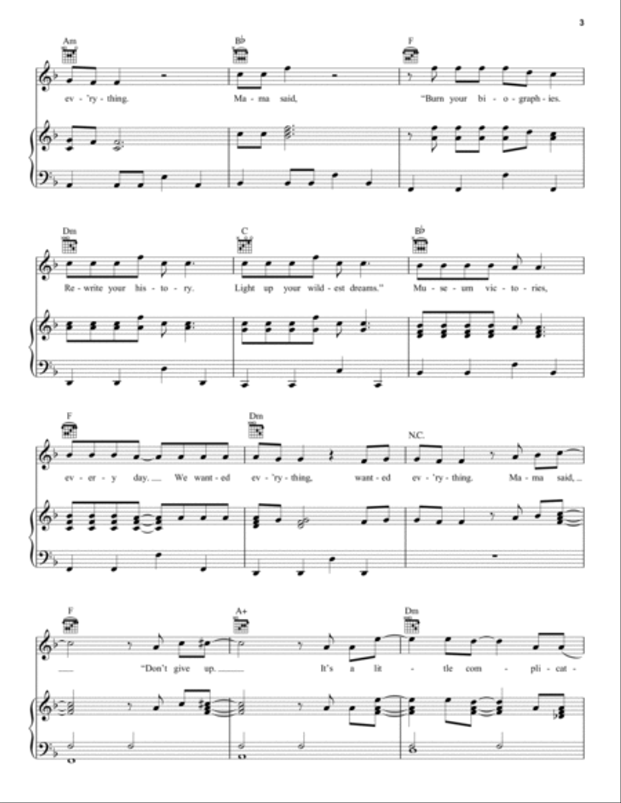 High Hopes Piano, Vocal, Guitar scores gallery preview page 3