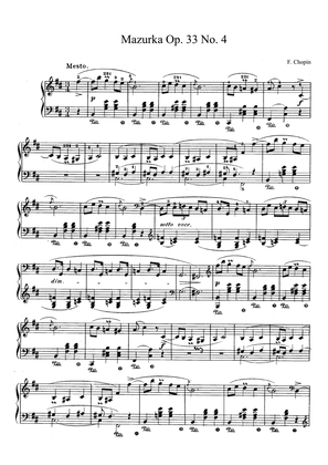 Book cover for Chopin Mazurka Op. 33 No. 1-4