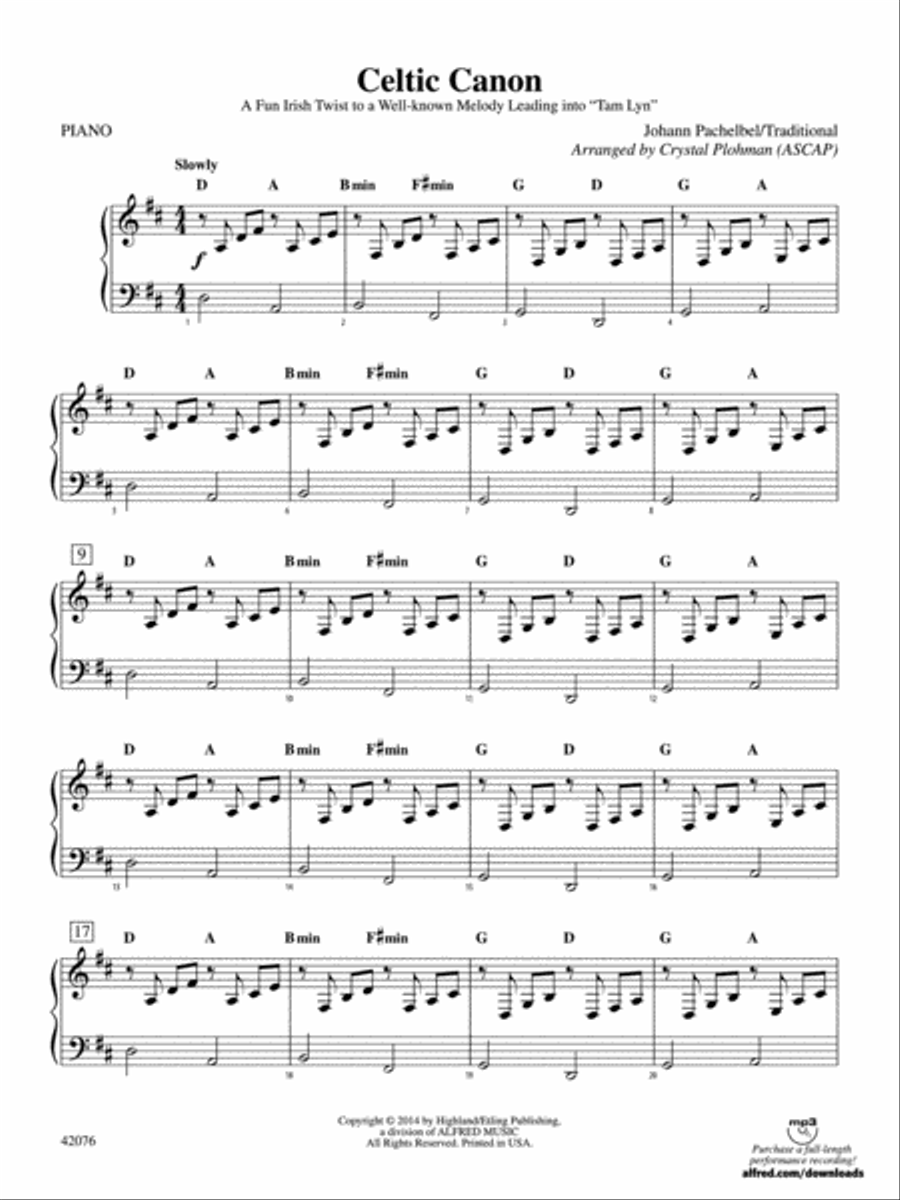 Celtic Canon: Piano Accompaniment Orchestra scores gallery preview page 1
