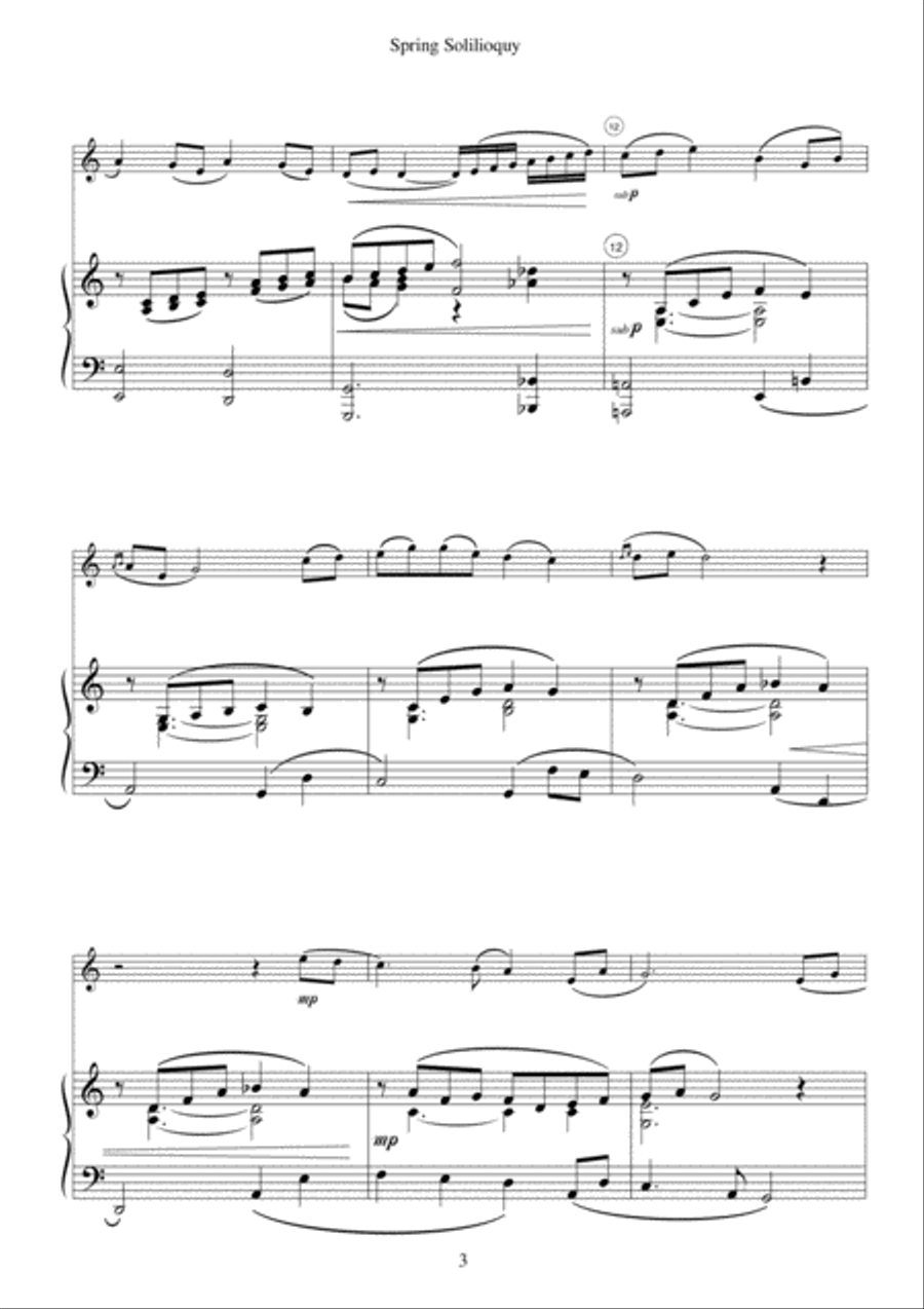 Spring Solilioquy - Violin Violin Solo scores gallery preview page 3