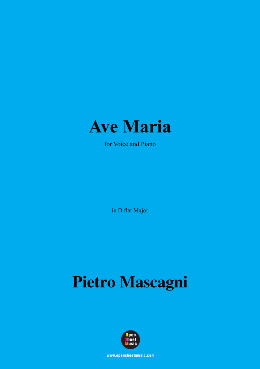 P. Mascagni-Ave Maria,in D flat Major Voice scores gallery preview page 1