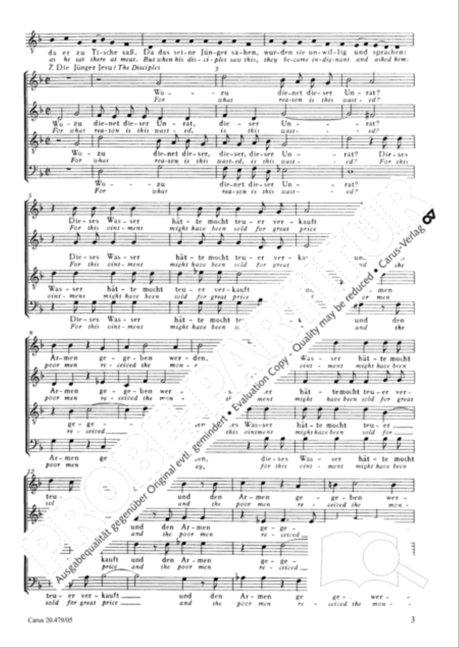 St. Matthew Passion (Matthaus-Passion) 4-Part scores gallery preview page 4