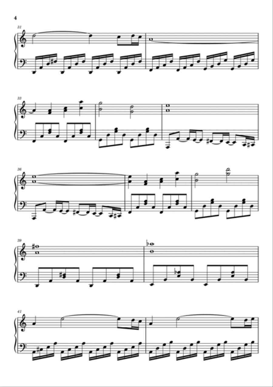 Naruto Main Theme Piano Solo scores gallery preview page 4