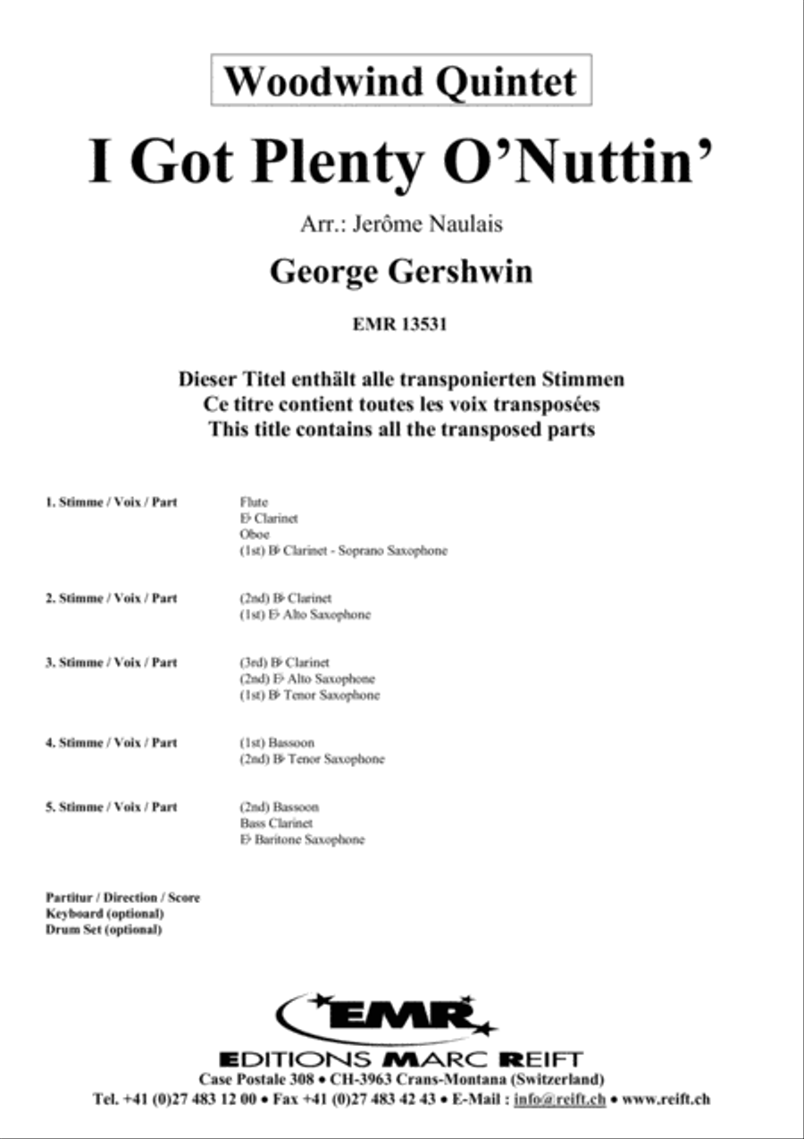 I Got Plenty O' Nuttin' Woodwind Quintet scores gallery preview page 2
