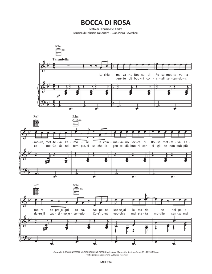 Bocca di rosa Voice scores gallery preview page 1
