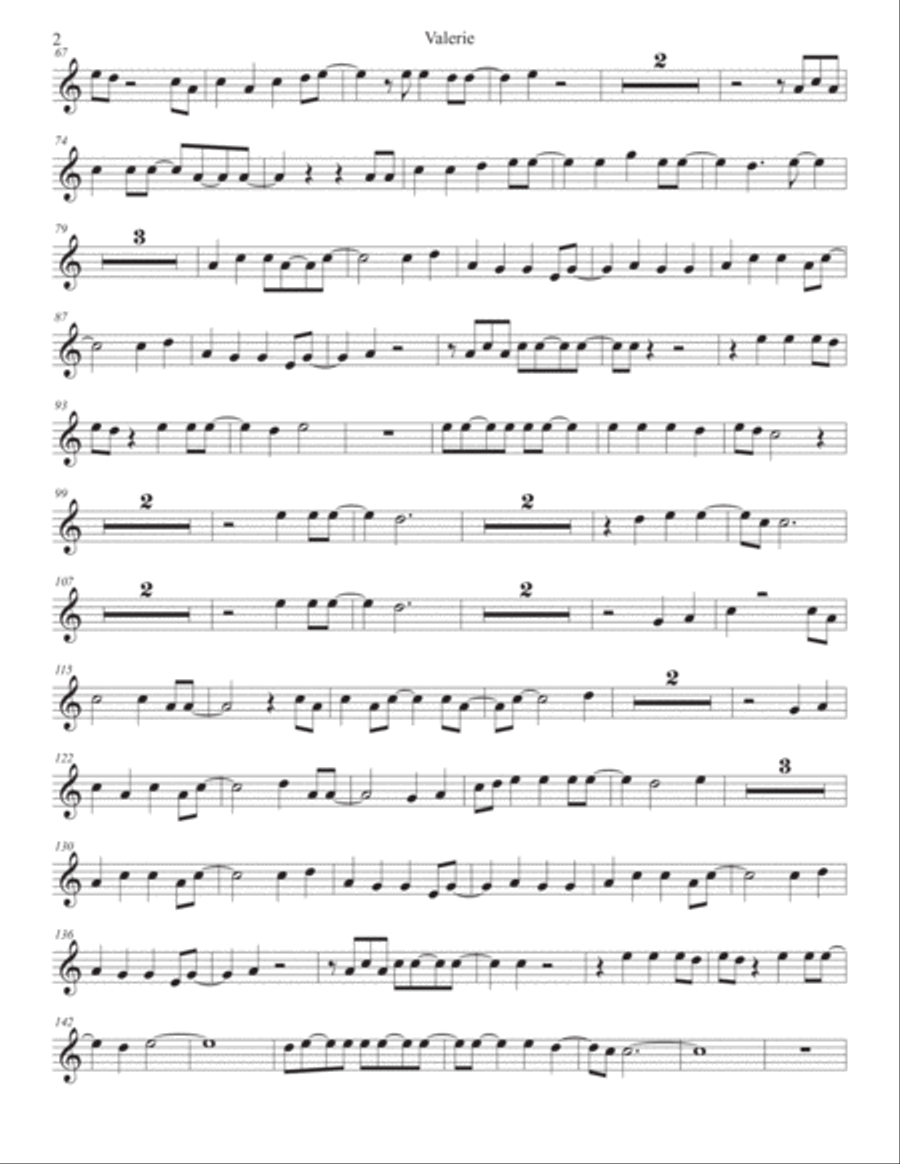 Valerie Valerie Baritone Saxophone scores gallery preview page 2