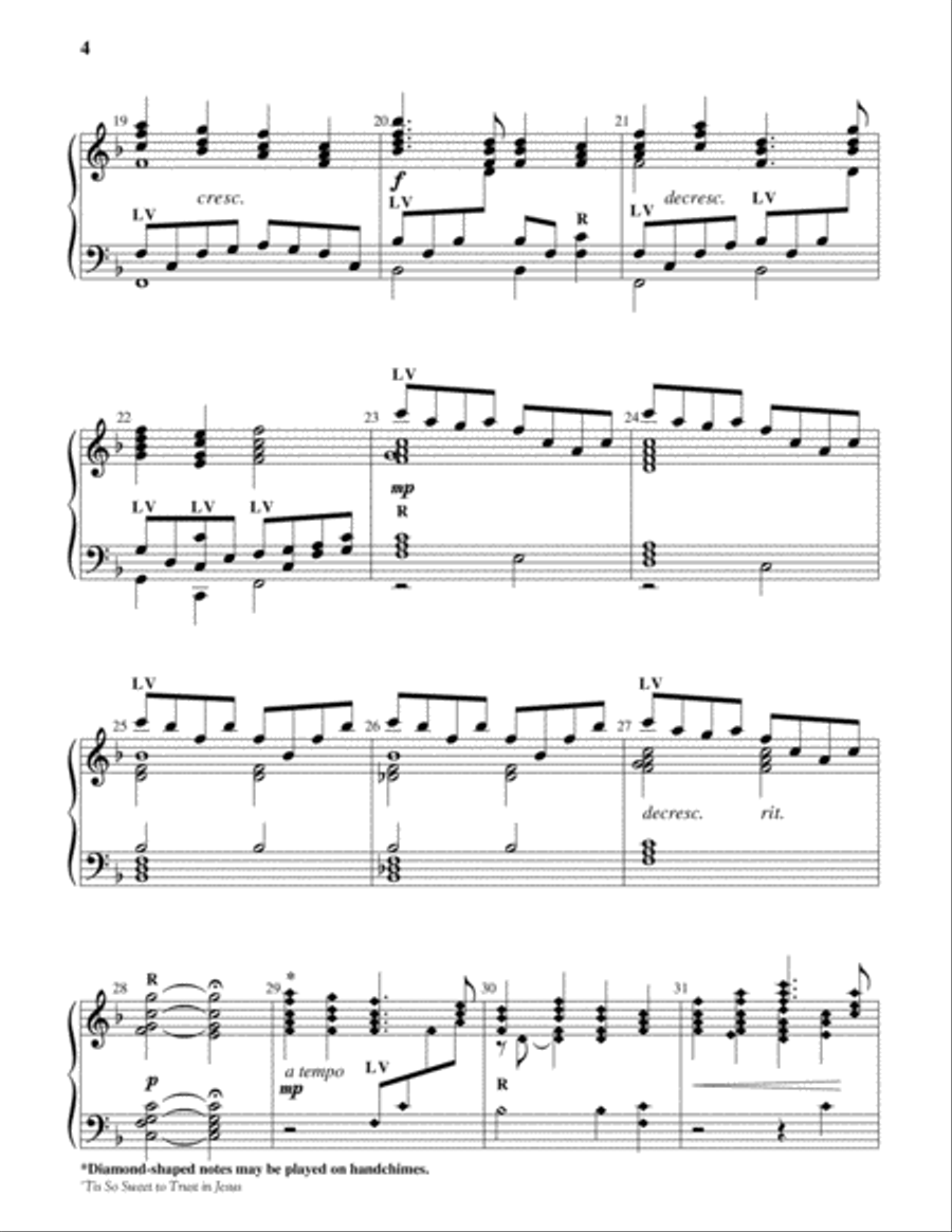 Tis So Sweet to Trust in Jesus 5-Octaves scores gallery preview page 4