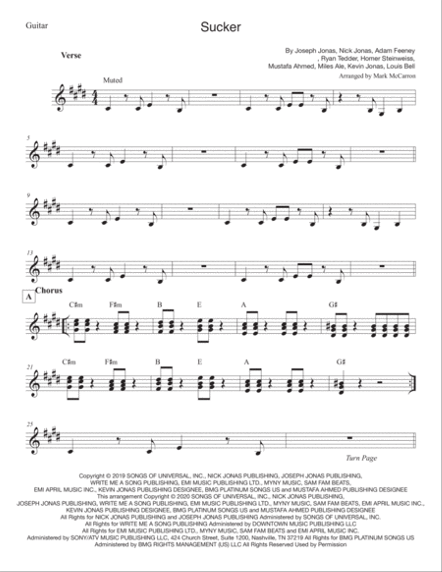 Sucker Electric Guitar scores gallery preview page 5