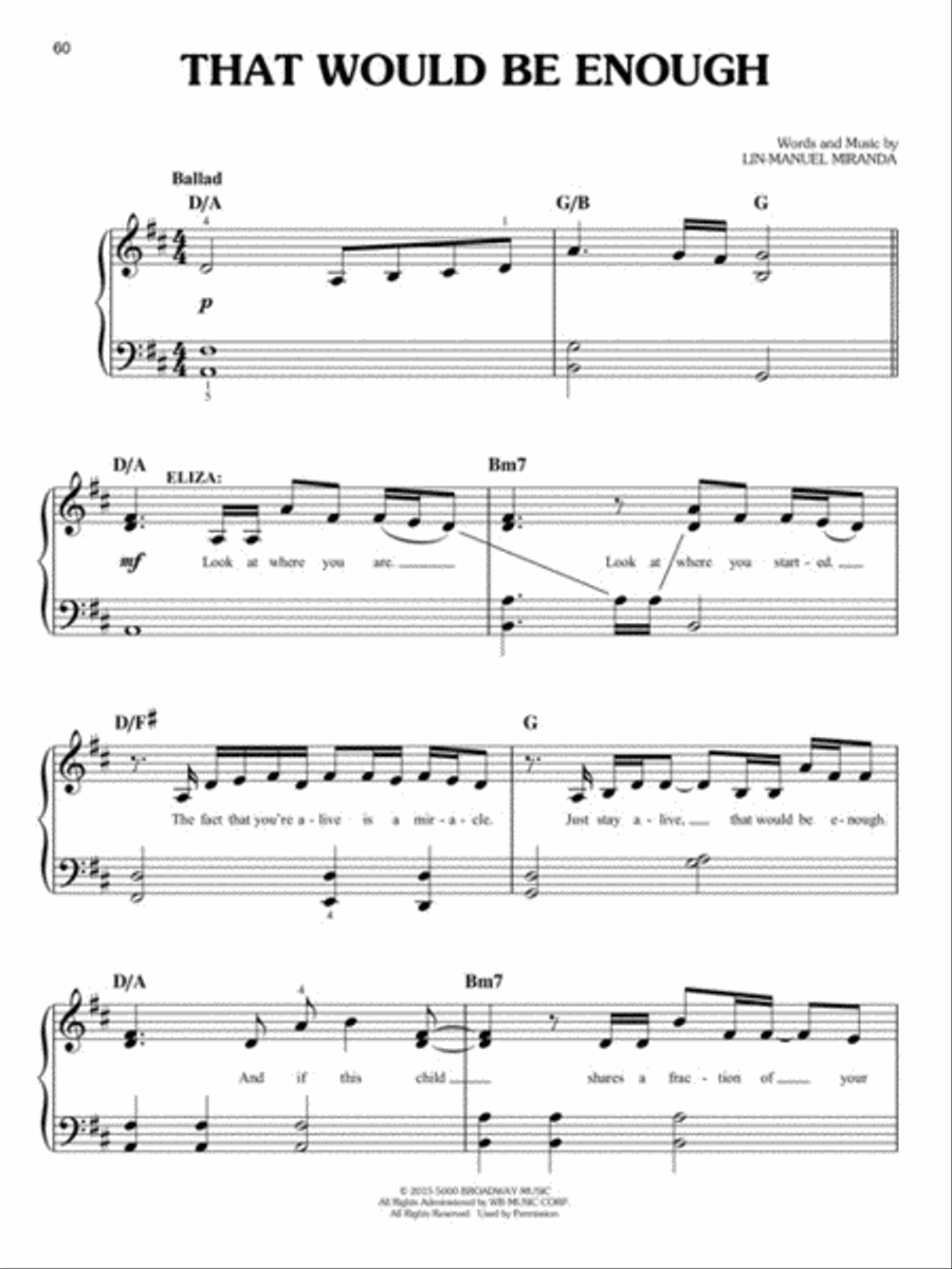 Hamilton Piano, Vocal scores gallery preview page 6
