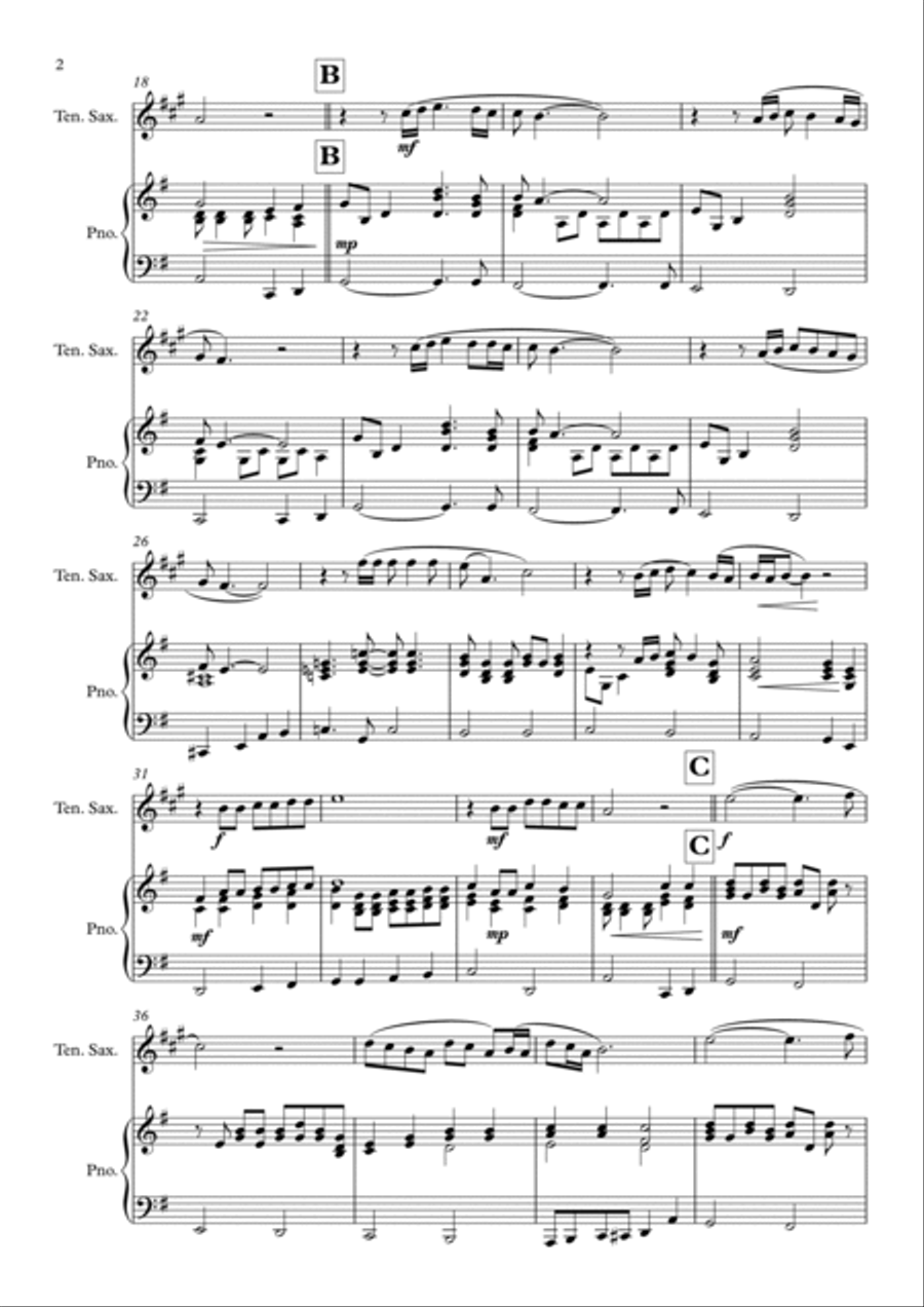 Always On My Mind Tenor Saxophone scores gallery preview page 2