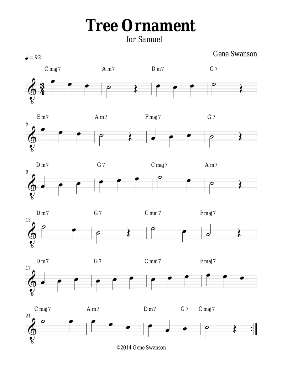 Tree Ornament - Play Along! Piano scores gallery preview page 1