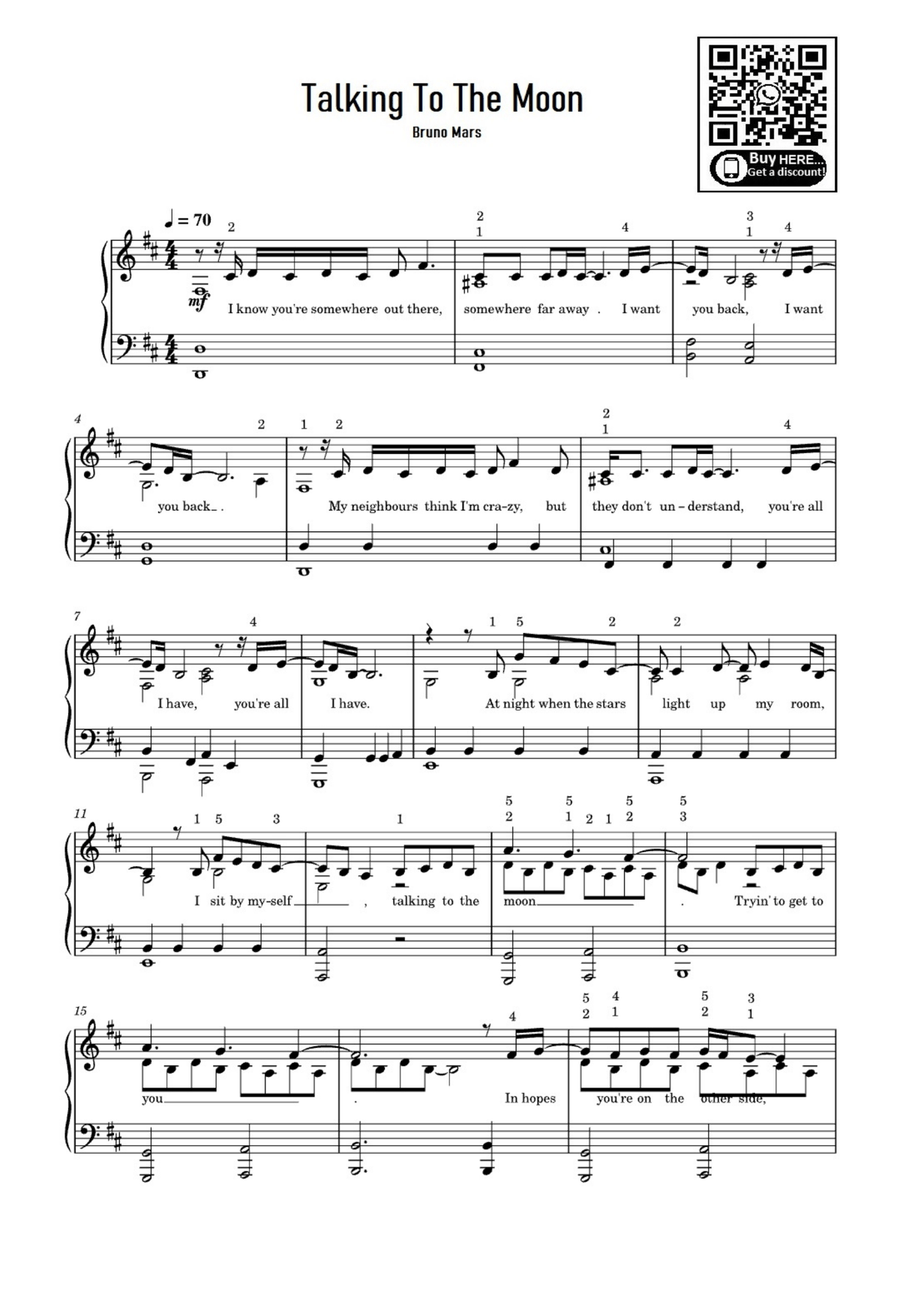 Talking To The Moon Easy Piano scores gallery preview page 1