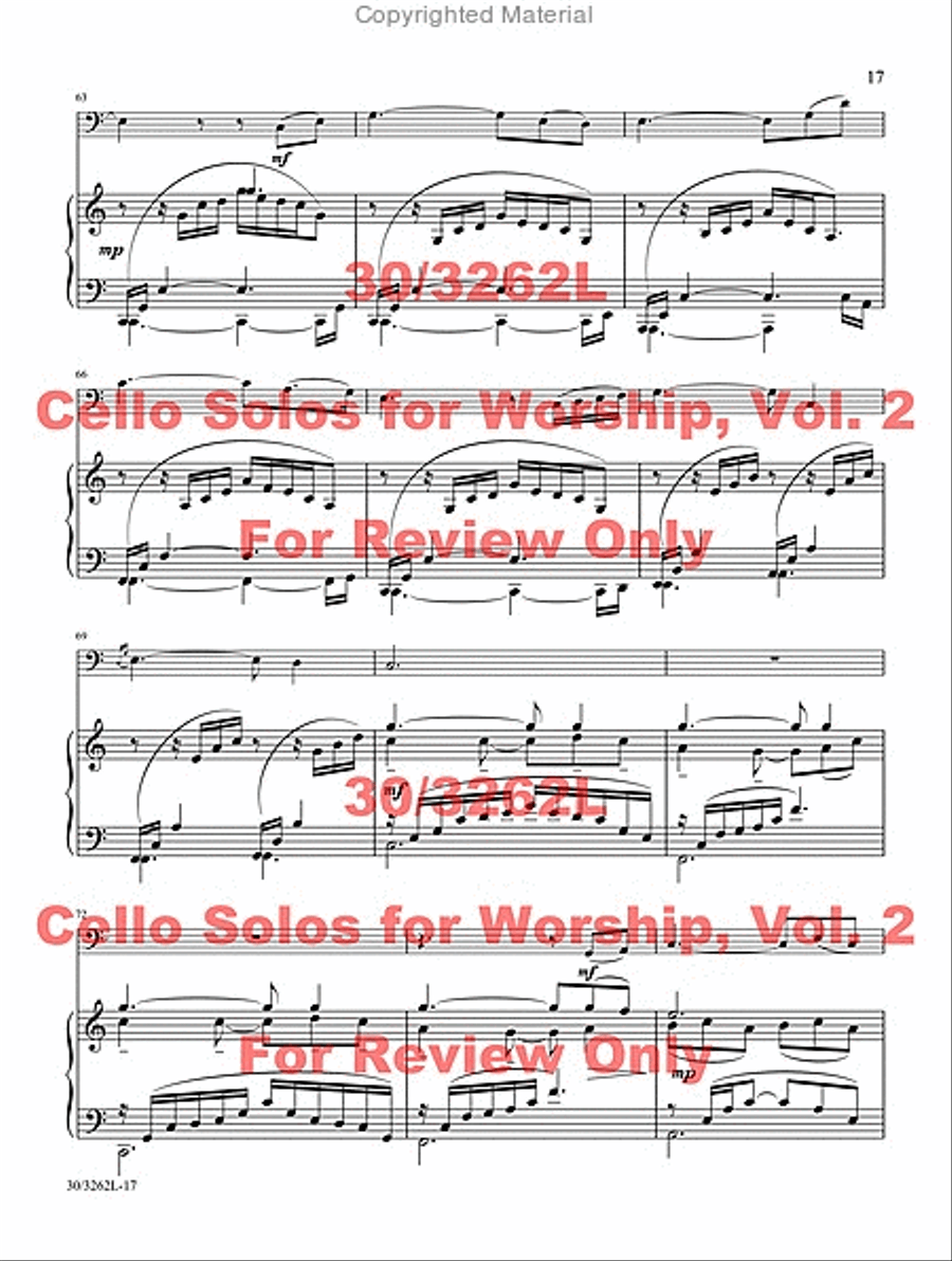 Cello Solos for Worship, Vol. 2 Piano scores gallery preview page 15