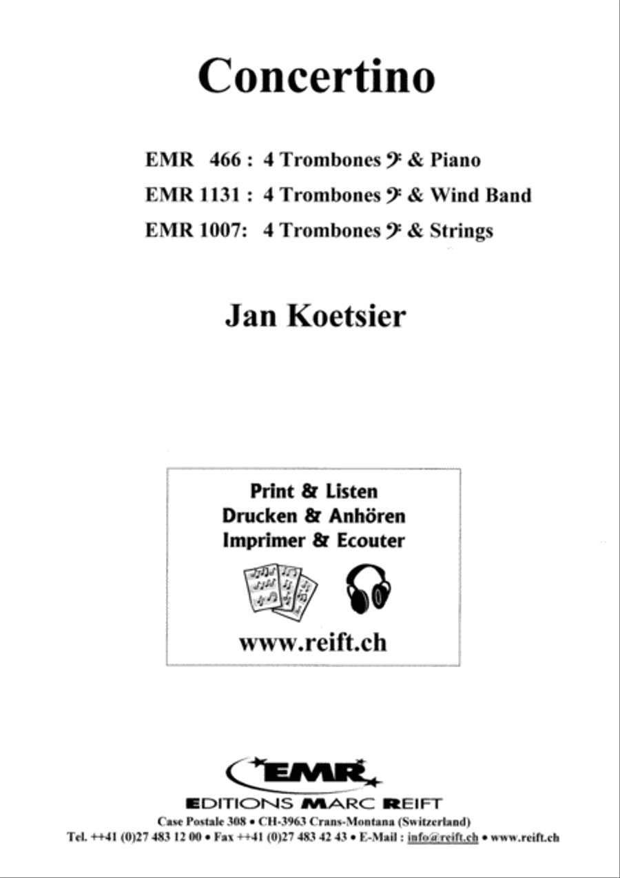 Concertino Op. 115 by Jan Koetsier Trombone Quartet - Sheet Music page 2