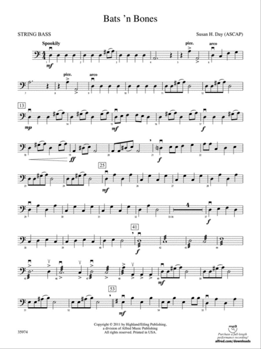 Bats 'n Bones: String Bass String Orchestra scores gallery preview page 1