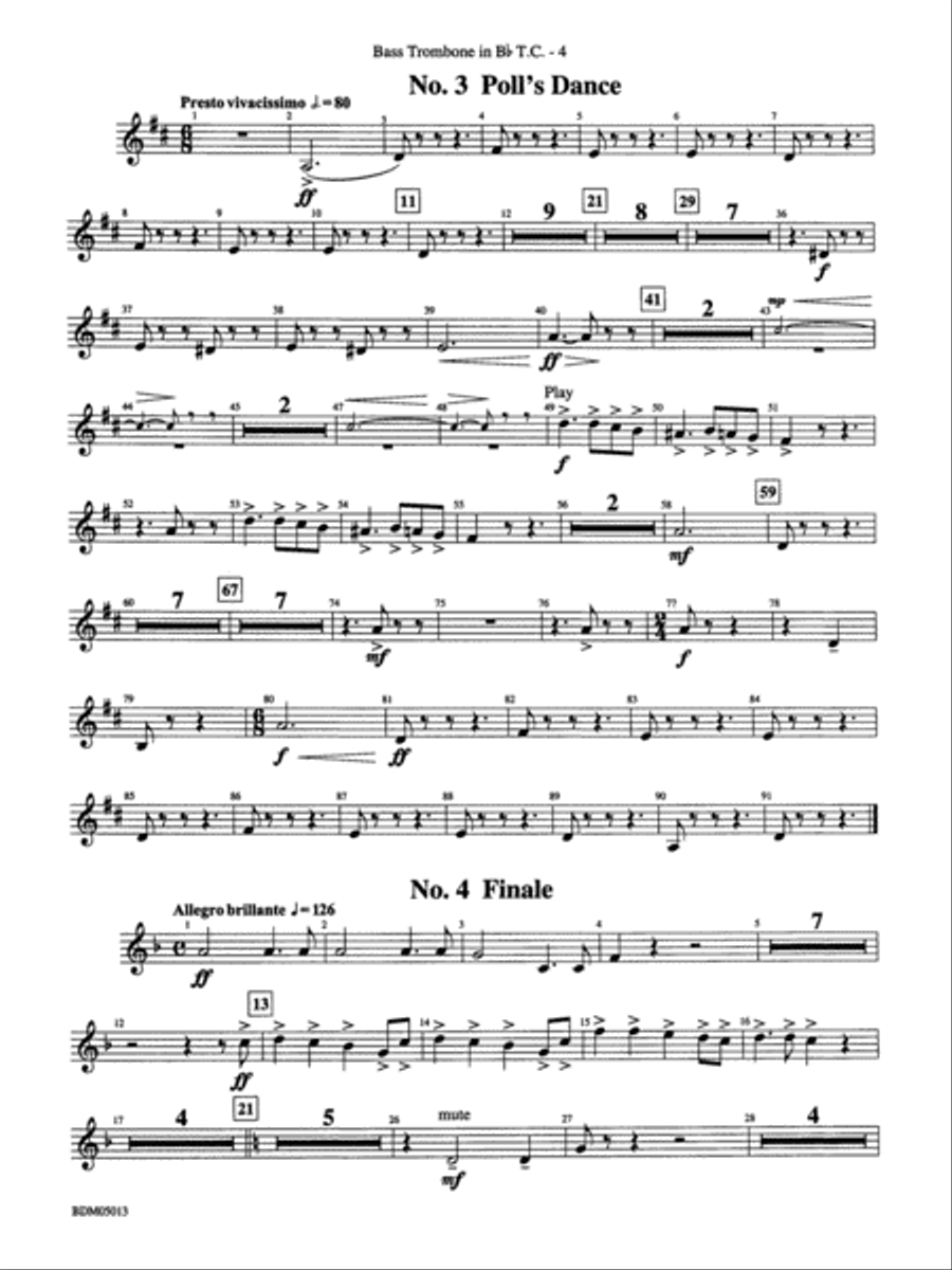 Pineapple Poll (Suite from the Ballet): (World Part) 3rd B-flat Trombone T.C. Concert Band scores gallery preview page 4