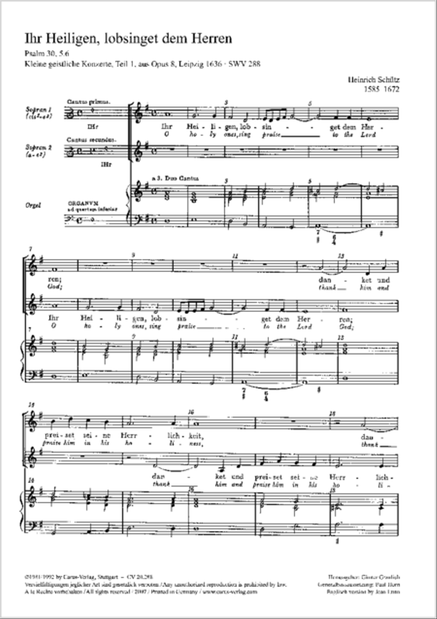 O holy ones, sing praise to the lord god (Ihr Heiligen, lobsinget) SA scores gallery preview page 6