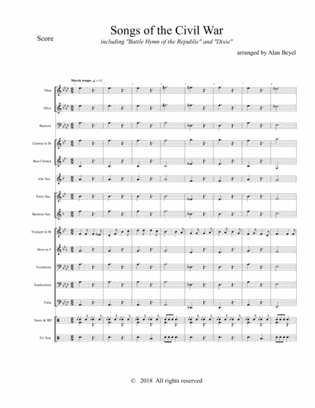 Songs of the Civil War ( featuring Battle Hymn of the Republic and Dixie) for Marching Band image number null