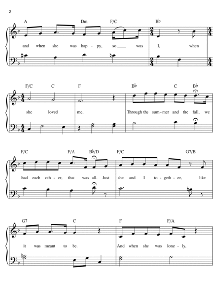 When She Loved Me (from Toy Story 2) Easy Piano scores gallery preview page 2