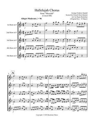 Book cover for Hallelujah (from "Messiah") (Bb) (French Horn Quintet)