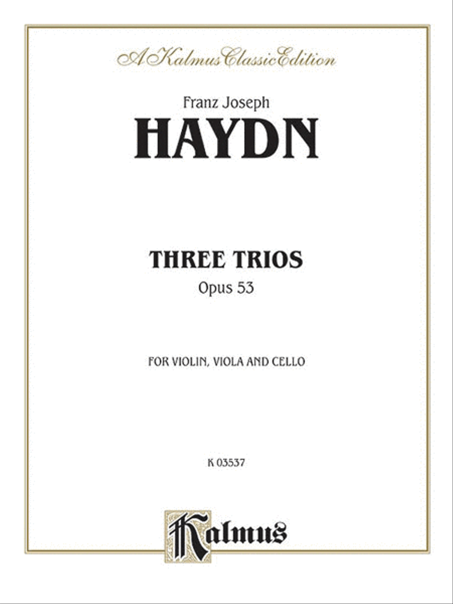 Three Trios, Op. 53 String Trio scores gallery preview page 1