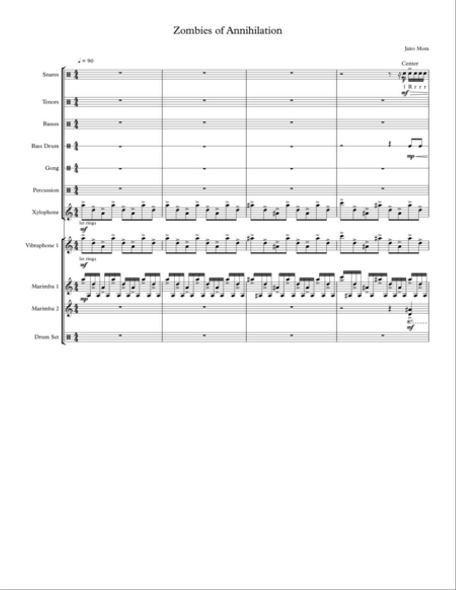Zombies of Annihilation Percussion Ensemble scores gallery preview page 1