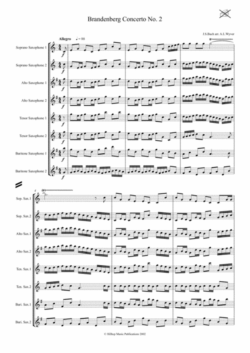 Brandenburg Concerto No. 2 arr. Saxophone Ensemble