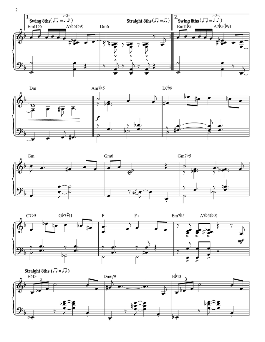 A Night In Tunisia (arr. Brent Edstrom) Piano Solo scores gallery preview page 2