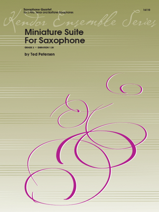 Book cover for Miniature Suite For Saxophone