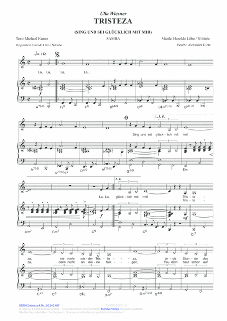 Tristeza Tristeza Piano, Vocal, Guitar scores gallery preview page 2