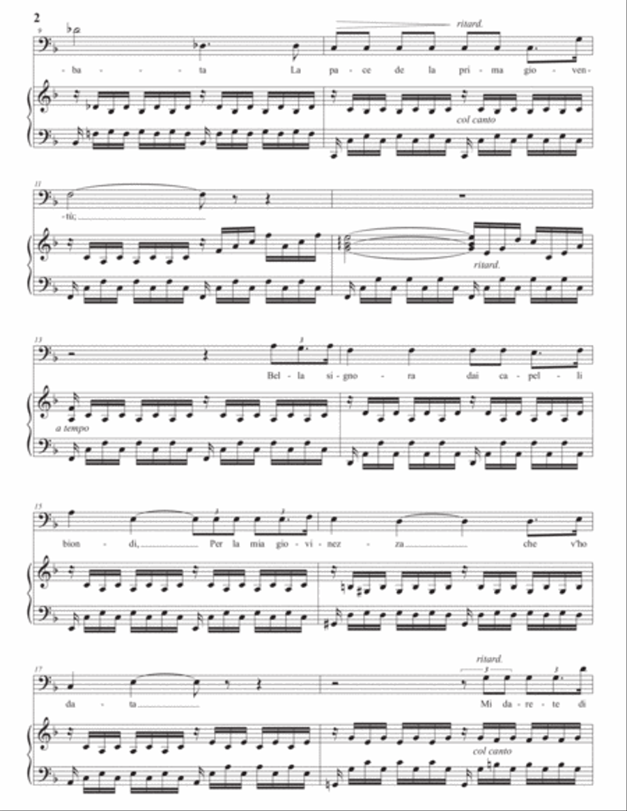 DENZA: Occhi di fata (transposed to F major, bass clef) Voice scores gallery preview page 3