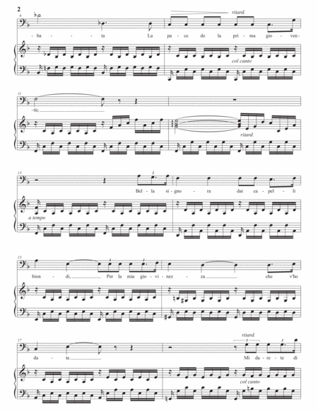 DENZA: Occhi di fata (transposed to F major, bass clef)