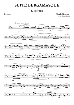 Book cover for Prelude from "Suite Bergamasque" for Bassoon and Piano