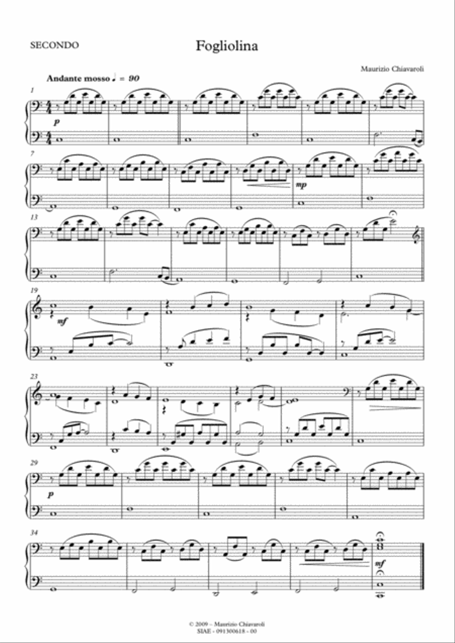 Fogliolina Fogliolina Piano scores gallery preview page 1