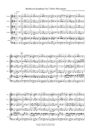 Beethoven Symphony No.7 (slow movement) for Violin Quartet
