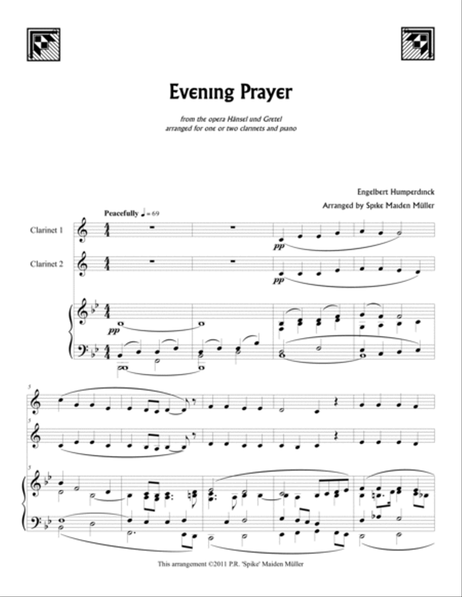 Evening Prayer from Hansel und Gretel Clarinet Duet scores gallery preview page 2