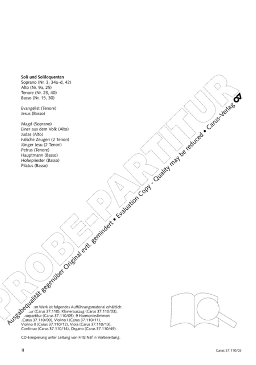 Markuspassion. Werkausgabe Reihe 1, Bd. 7 (Homilius) 4-Part scores gallery preview page 3