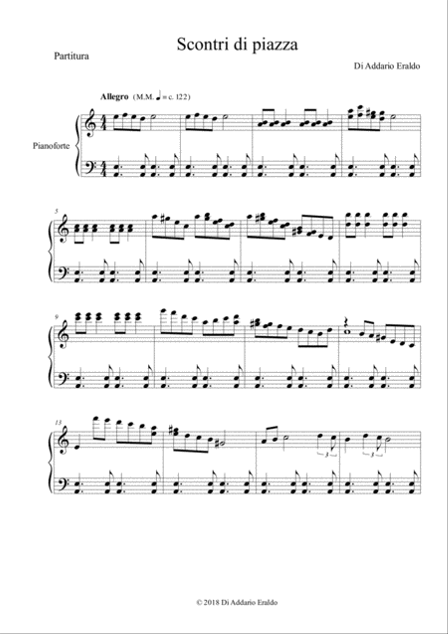 Scontri di piazza Easy Piano scores gallery preview page 1