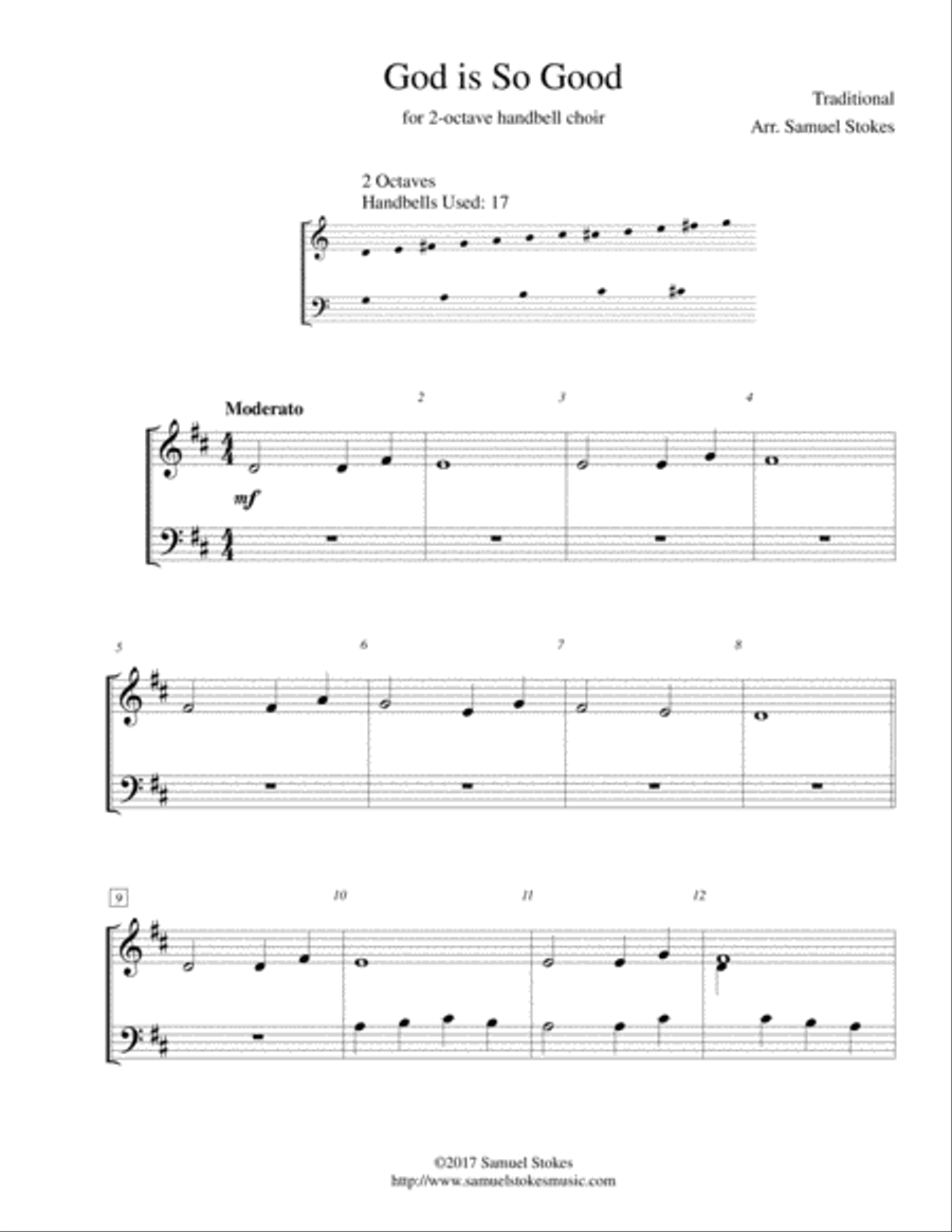 God is So Good - for 2-octave handbell choir 2-Octaves scores gallery preview page 1