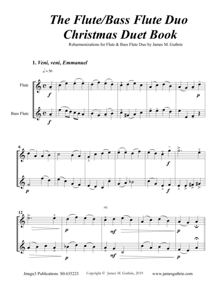 The Flute & Bass Flute Christmas Duet Book image number null
