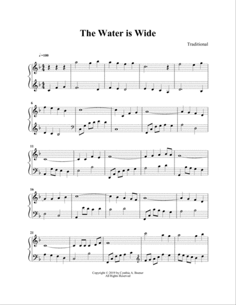 The Water is Wide Harp scores gallery preview page 1