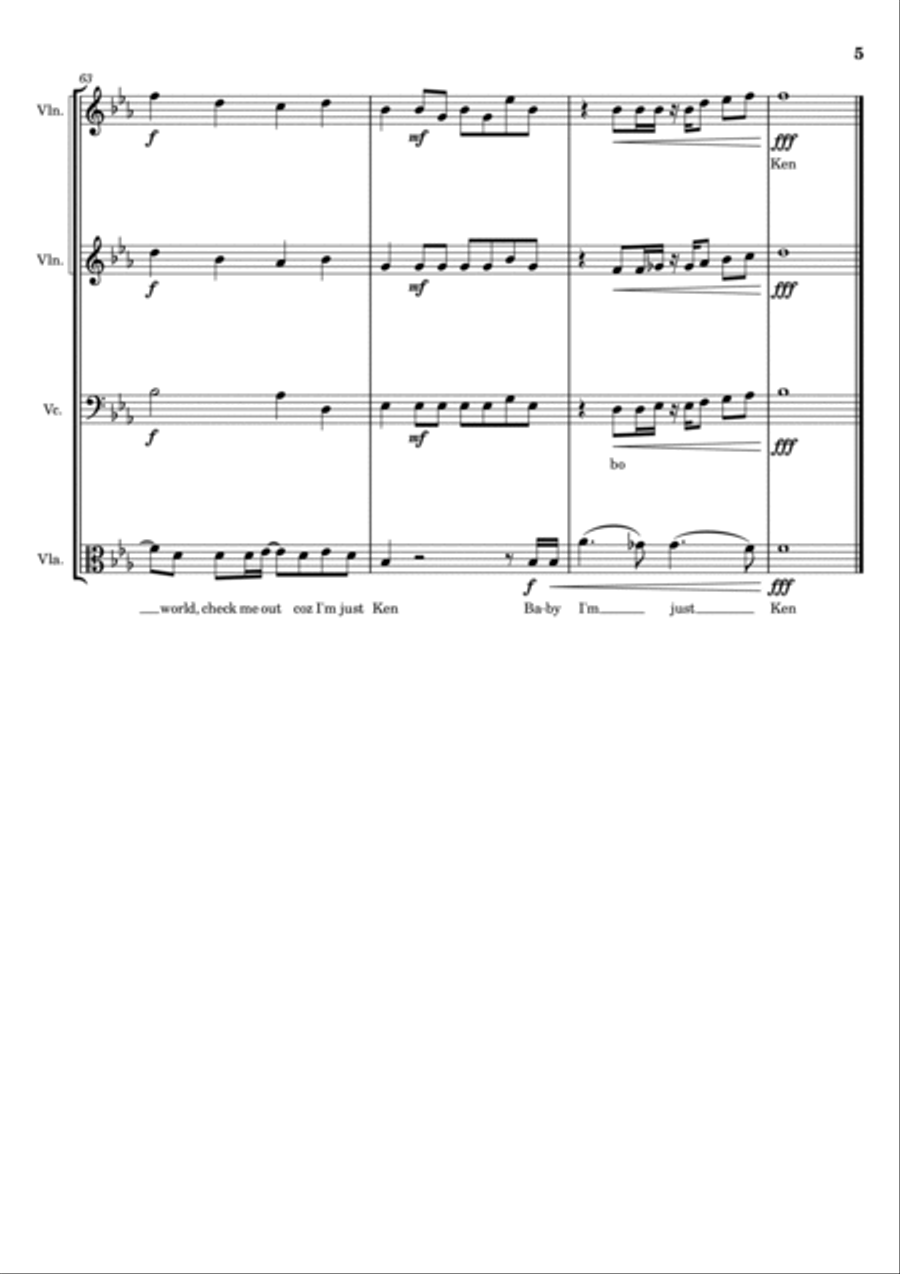 I'm Just Ken I'm Just Ken String Quartet scores gallery preview page 5