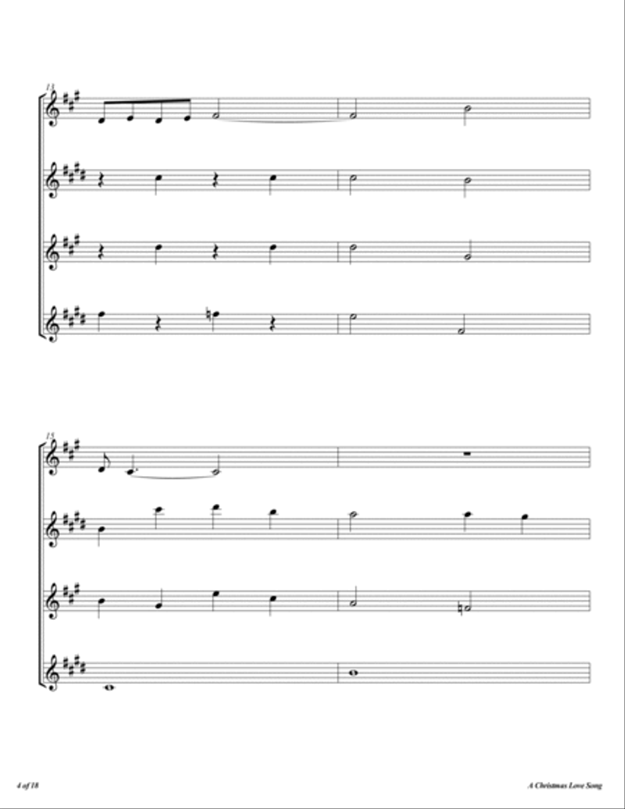 A Christmas Love Song Woodwind Quartet scores gallery preview page 5