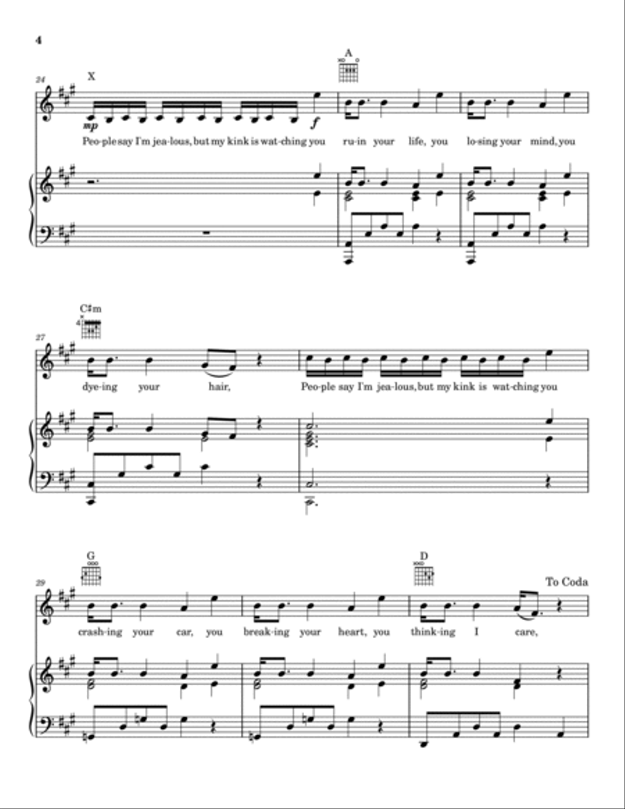 My Kink Is Karma Piano, Vocal, Guitar scores gallery preview page 4