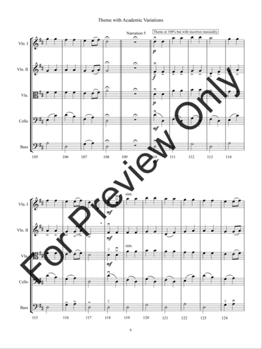 Theme With Academic Variations (Score) String Orchestra scores gallery preview page 11