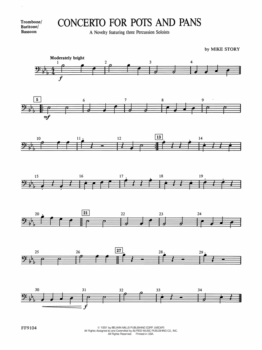 Concerto for Pots and Pans: 1st Trombone