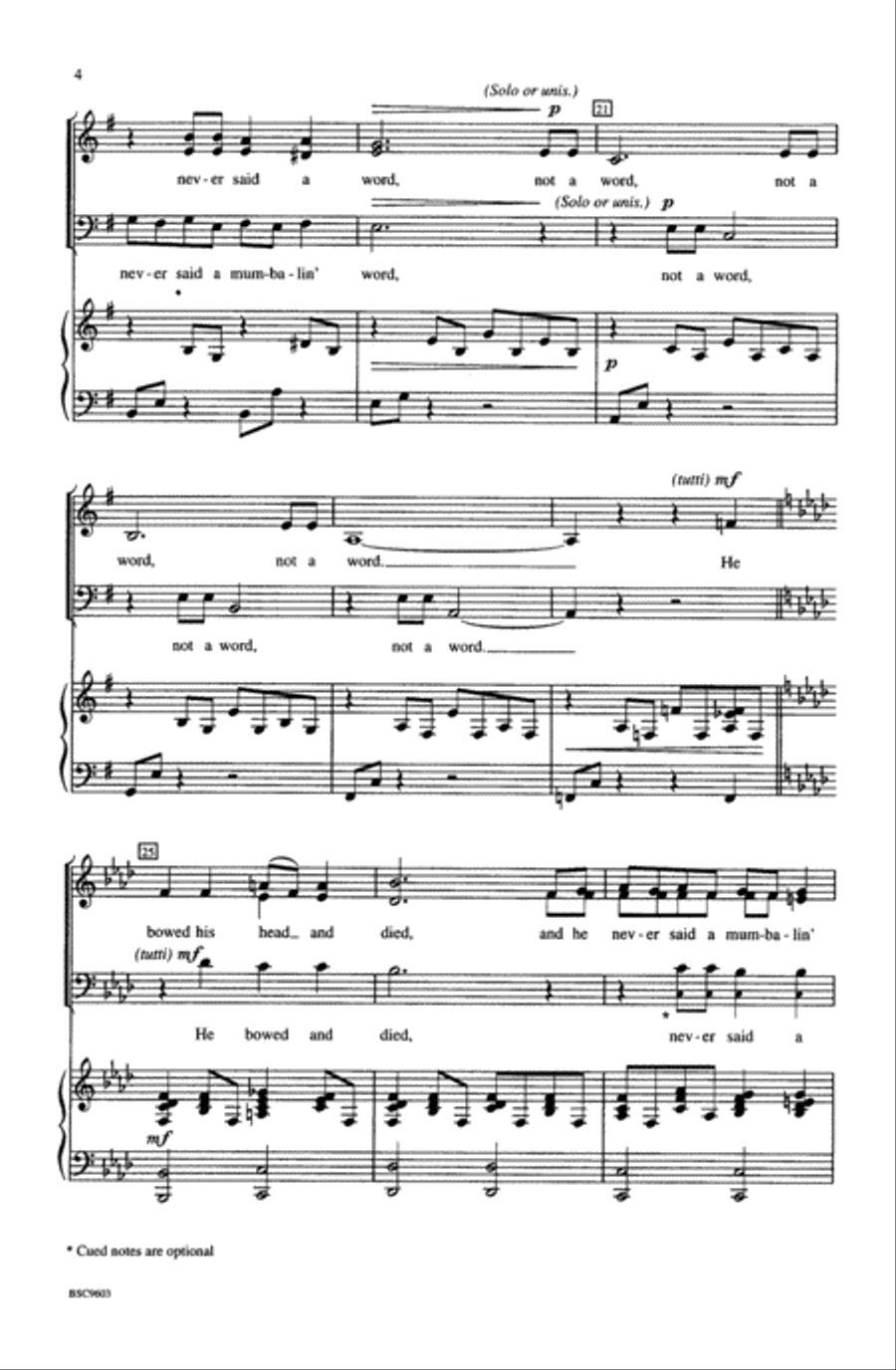Crucifixion Spiritual 4-Part scores gallery preview page 4