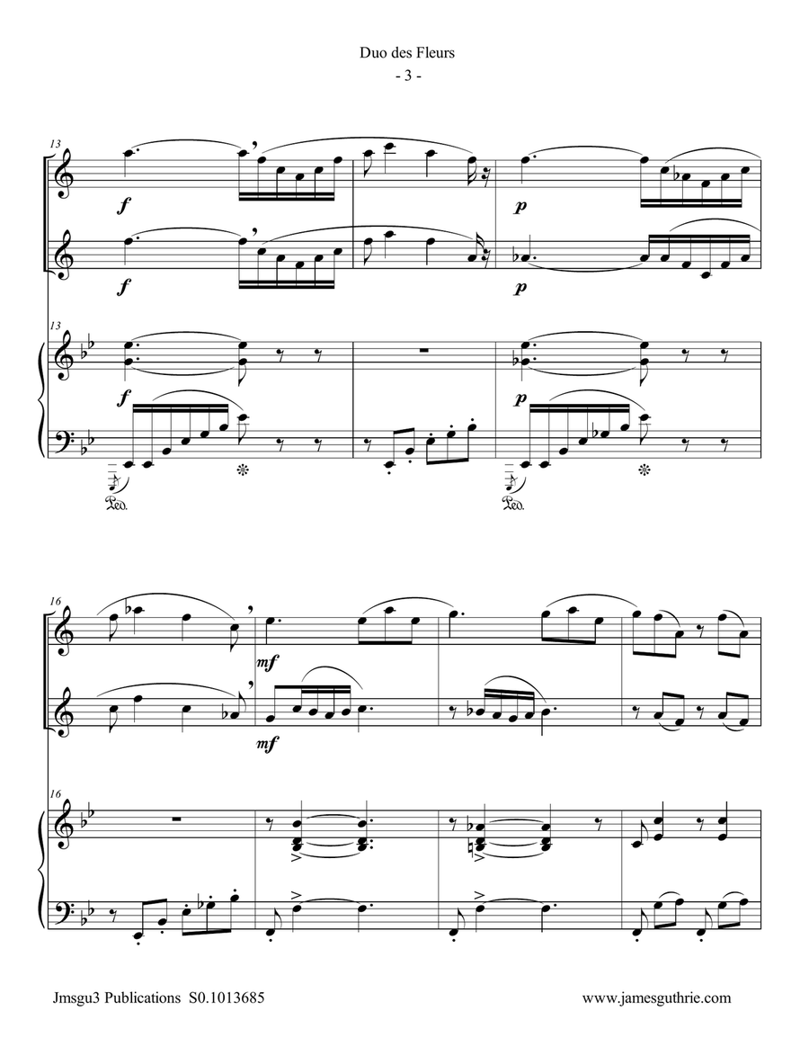 Delibes: Duo des Fleurs for Clarinet Duo & Piano Clarinet Duet scores gallery preview page 3