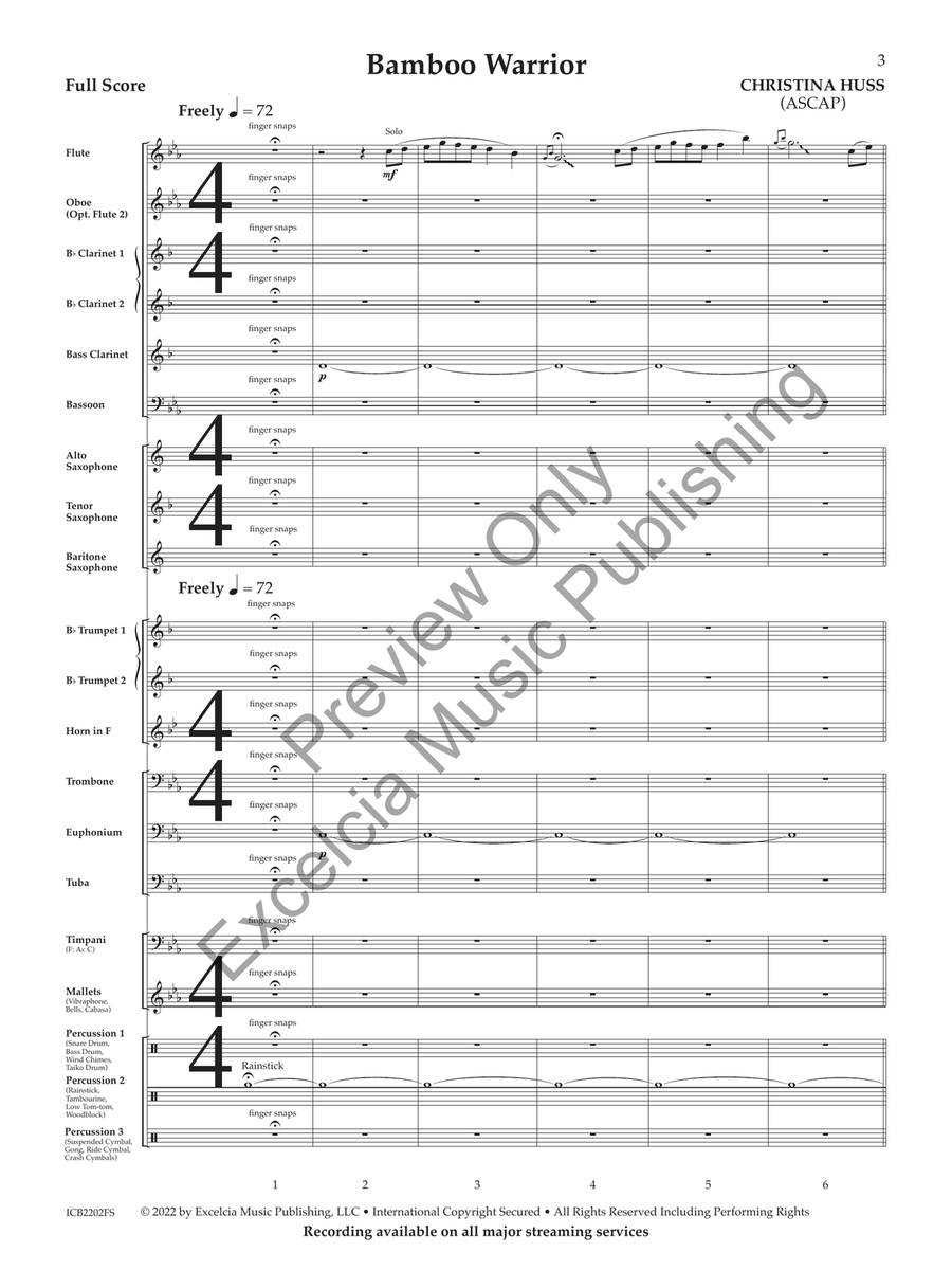 Bamboo Warrior (Score) Concert Band scores gallery preview page 4