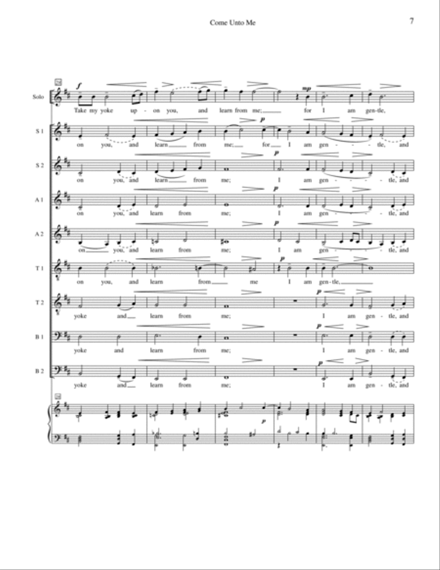 Come Unto Me Divisi scores gallery preview page 5